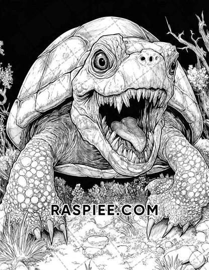 Horror Animals Halloween Adult Coloring Pages Printable PDF Instant Download