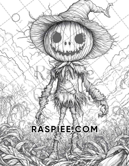 Halloween Surreal Adult Coloring Pages Printable PDF Instant Download - RASPIEE