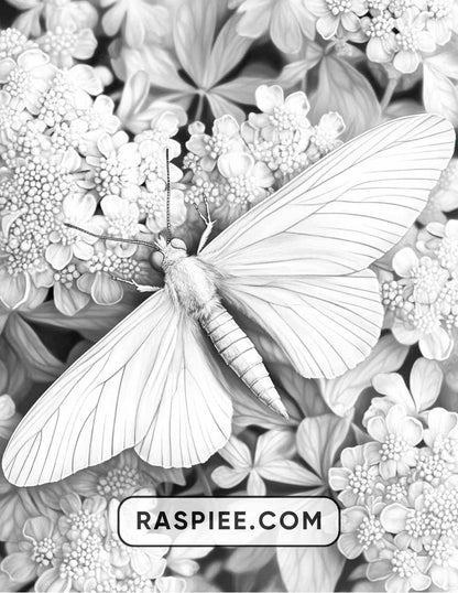 Insects and Flowers Adult Coloring Pages - RASPIEE