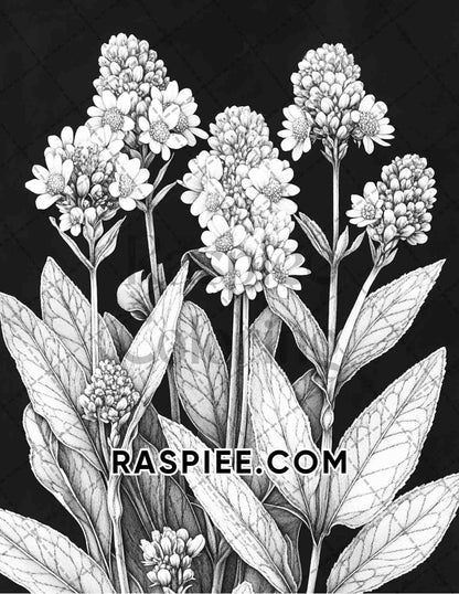 Succulent Blossoms Adult Coloring Pages Printable PDF Instant Download