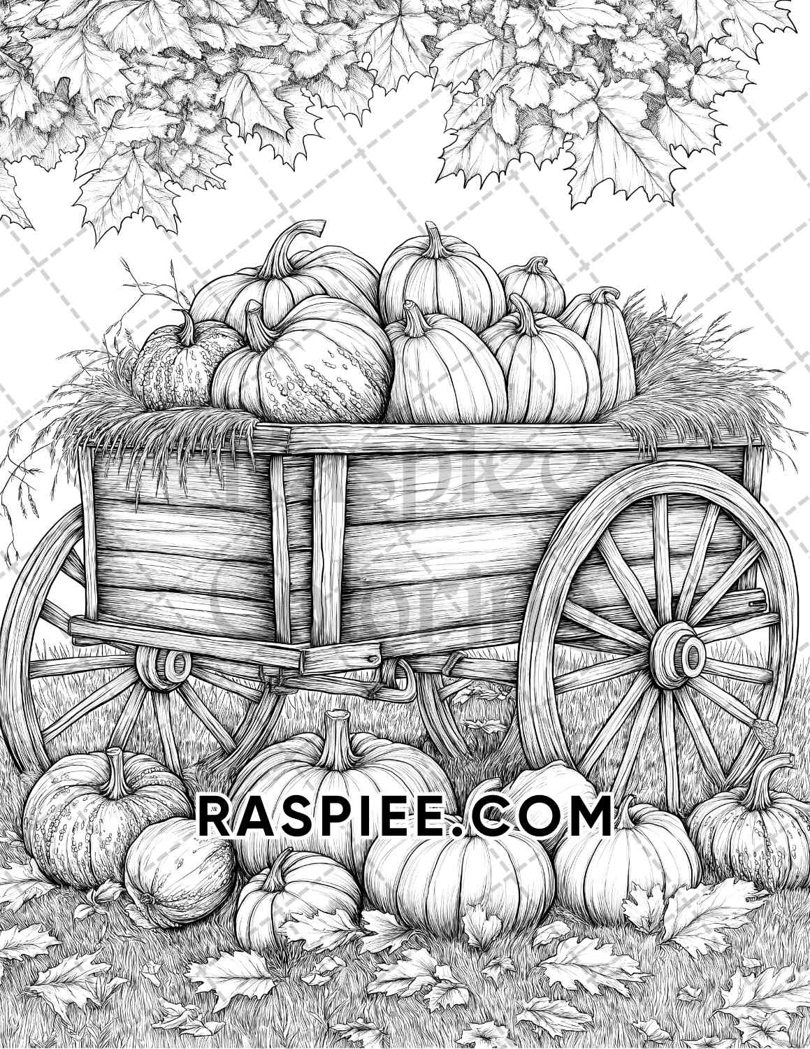 Hello Autumn Adult Coloring Pages Printable PDF Instant Download - RASPIEE