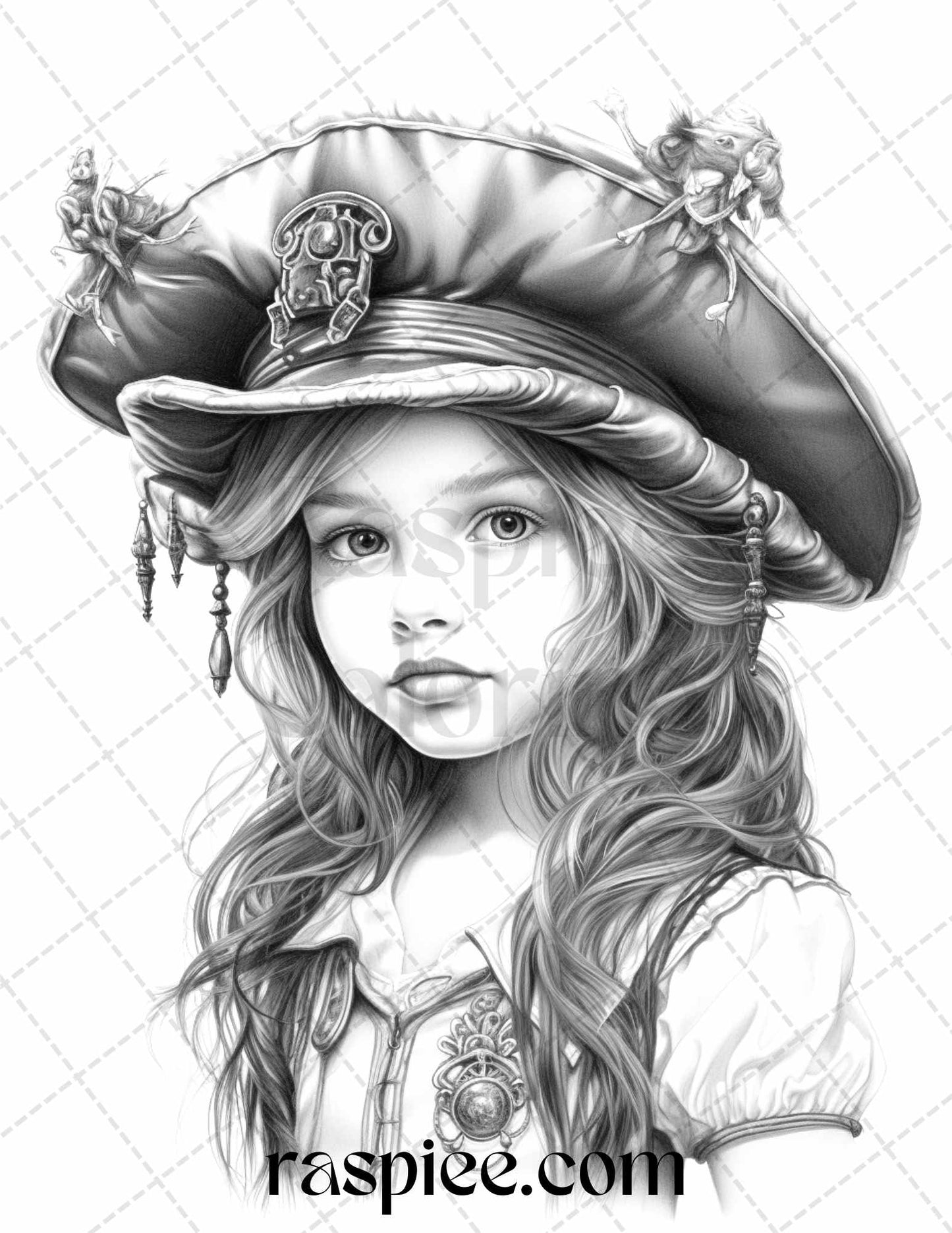 55 Adorable Pirates Grayscale Coloring Pages Printable for Adults, PDF File Instant Download - raspiee