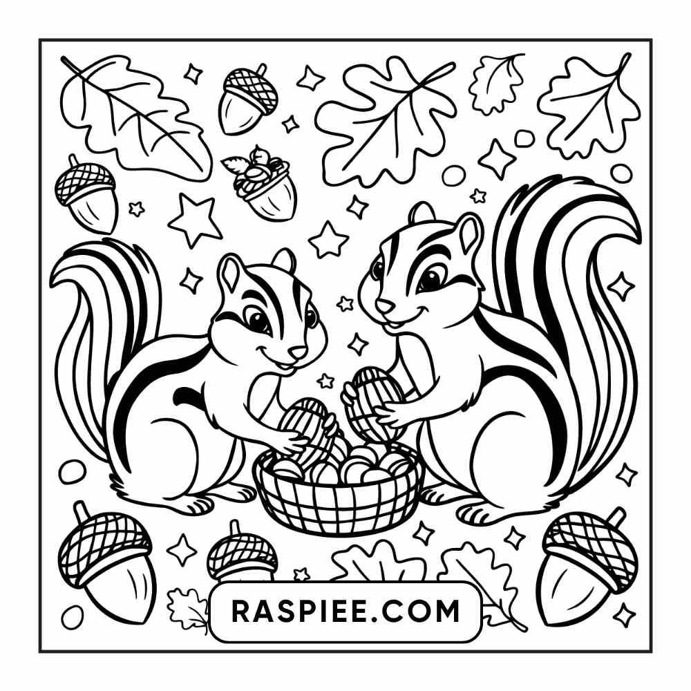 114 Cozy Autumn Bold & Easy Coloring Pages PDF Printable Instant Download - RASPIEE