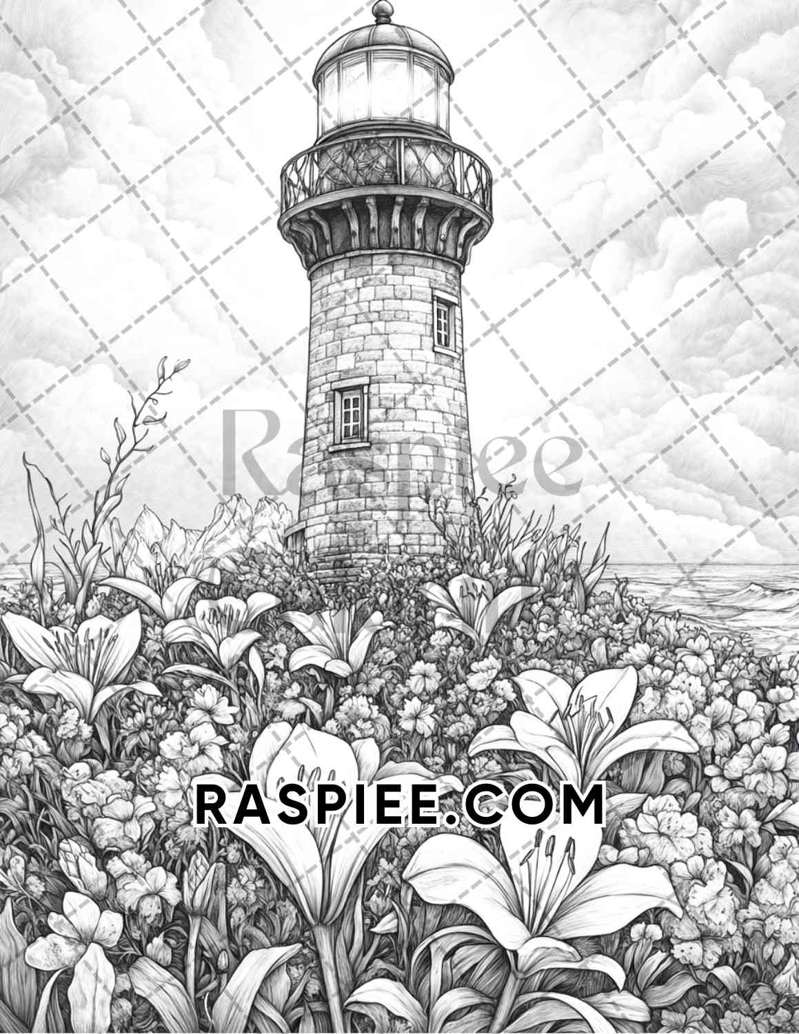 Fantasy Flower Houses Adult Coloring Pages Printable PDF Instant Download