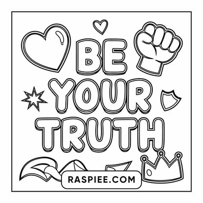 78 Bold and Easy Inspirational Words Coloring Pages Printable PDF Instant Download - RASPIEE