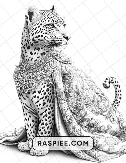 96 Animals Dressed Up Adult Coloring Pages