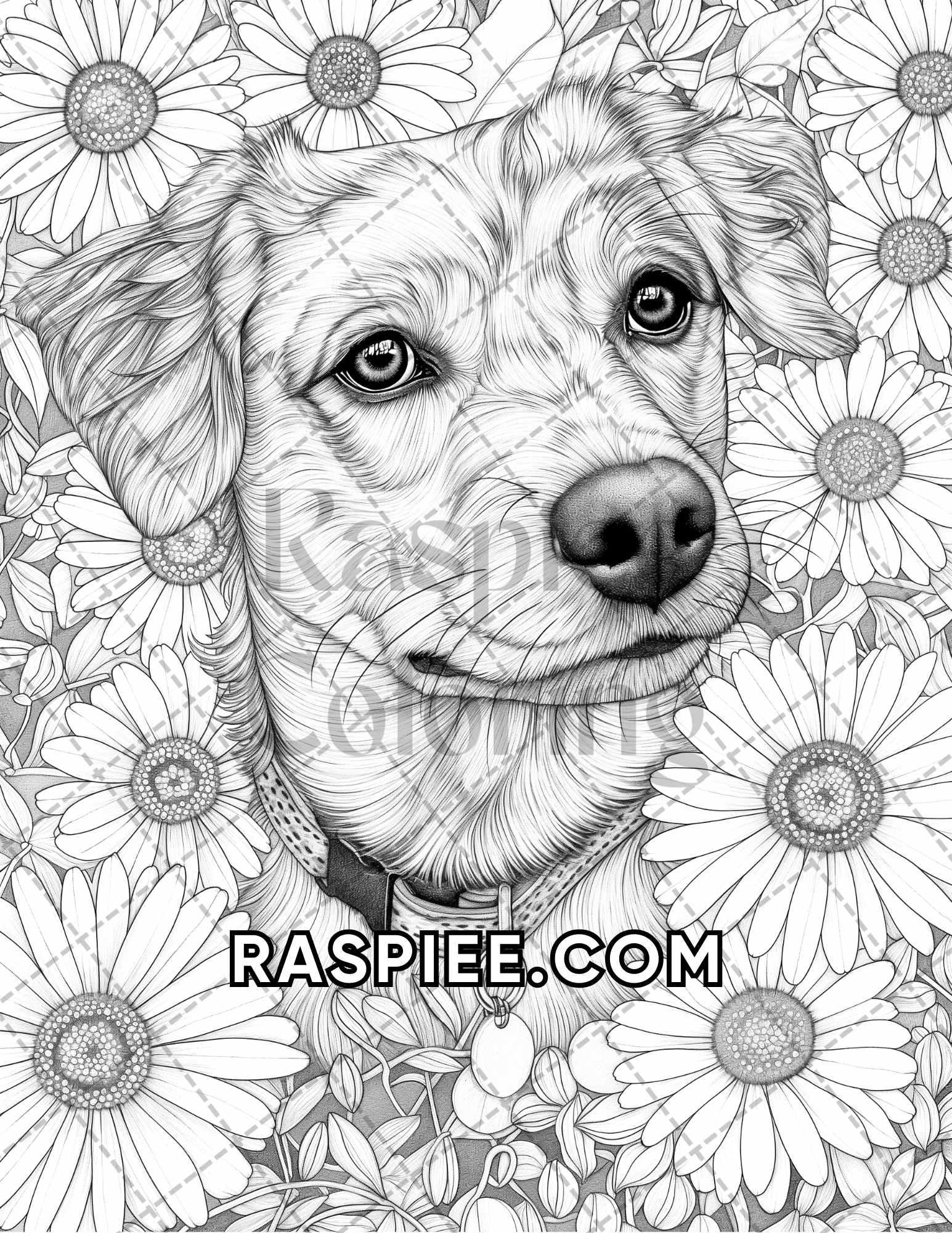 75 Animals in Flowers Grayscale Adult Coloring Pages Printable PDF Instant Download - RASPIEE