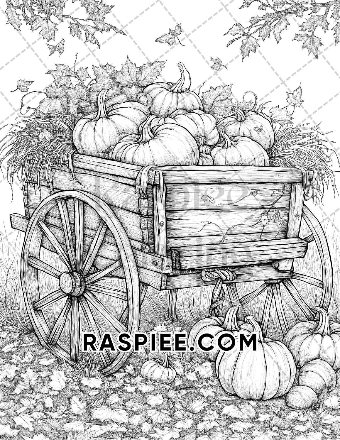 Hello Autumn Adult Coloring Pages Printable PDF Instant Download - RASPIEE