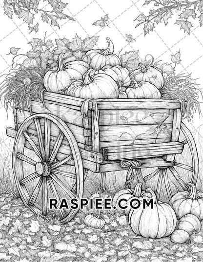 Hello Autumn Adult Coloring Pages Printable PDF Instant Download - RASPIEE