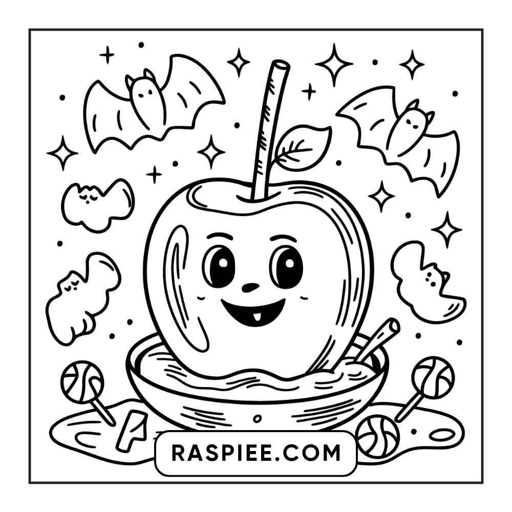 100 Bold and Easy Cute Halloween Coloring Pages Printable PDF Instant Download - RASPIEE