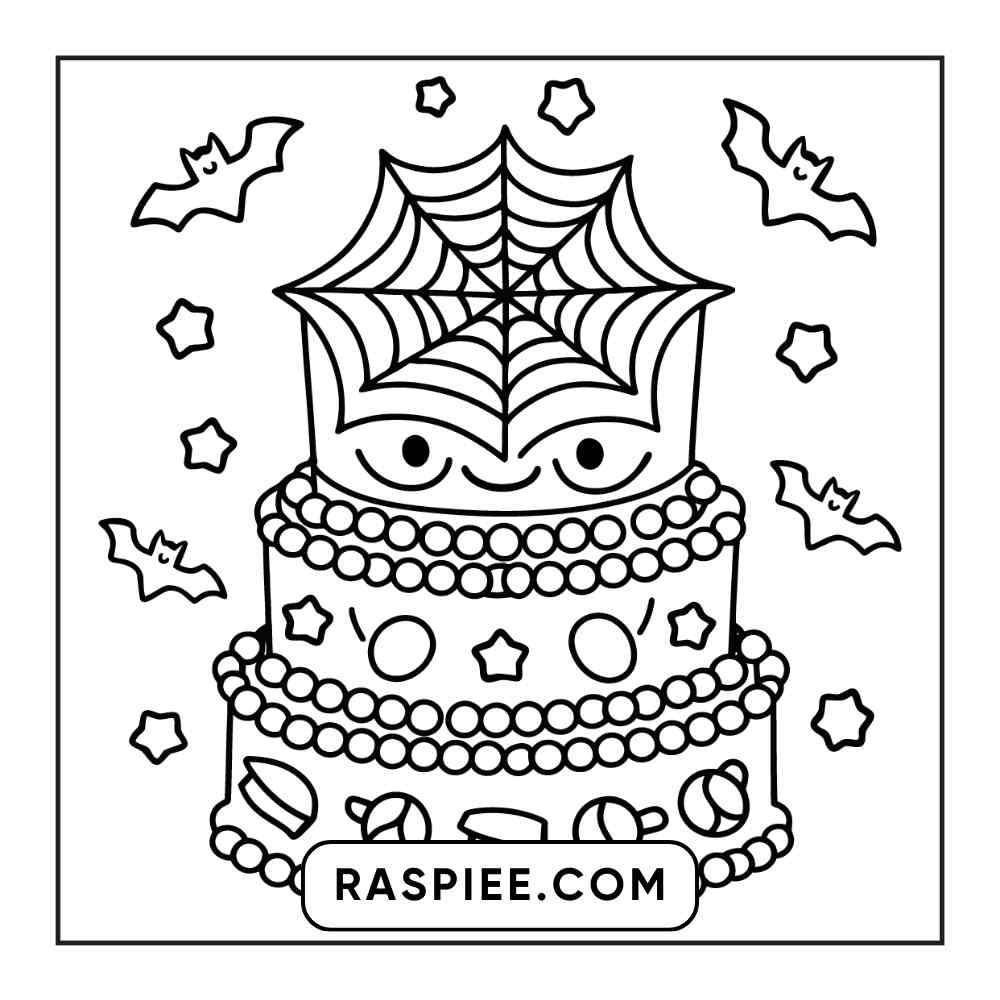 100 Bold and Easy Cute Halloween Coloring Pages Printable PDF Instant Download - RASPIEE