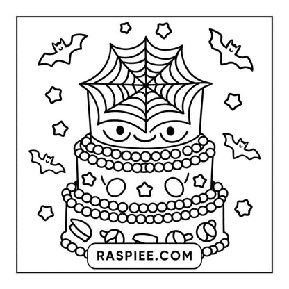 100 Bold and Easy Cute Halloween Coloring Pages Printable PDF Instant Download - RASPIEE