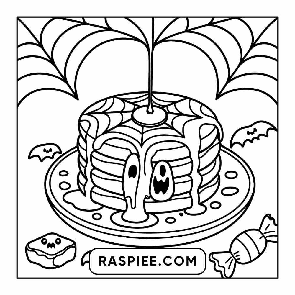 100 Bold Easy Spooky Food & Drinks Coloring Pages Printable PDF Instant Download - RASPIEE