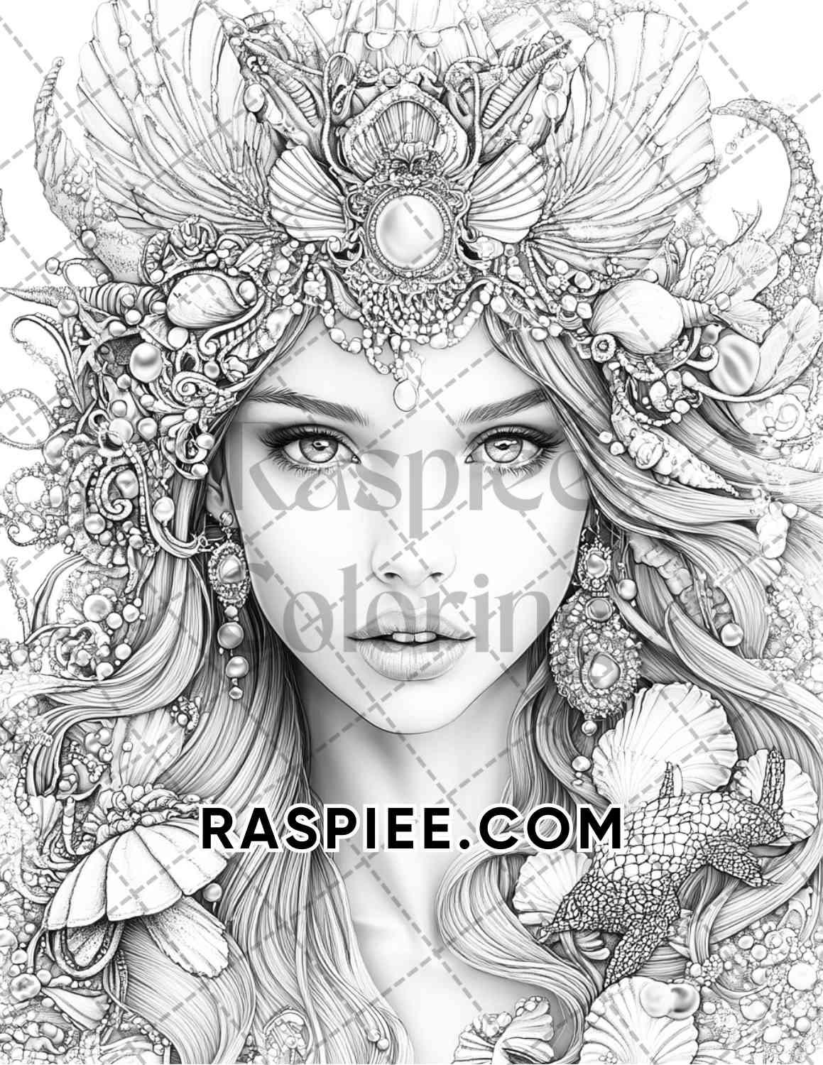 Enchanted Witches Adult Coloring Pages Printable PDF Instant Download - RASPIEE