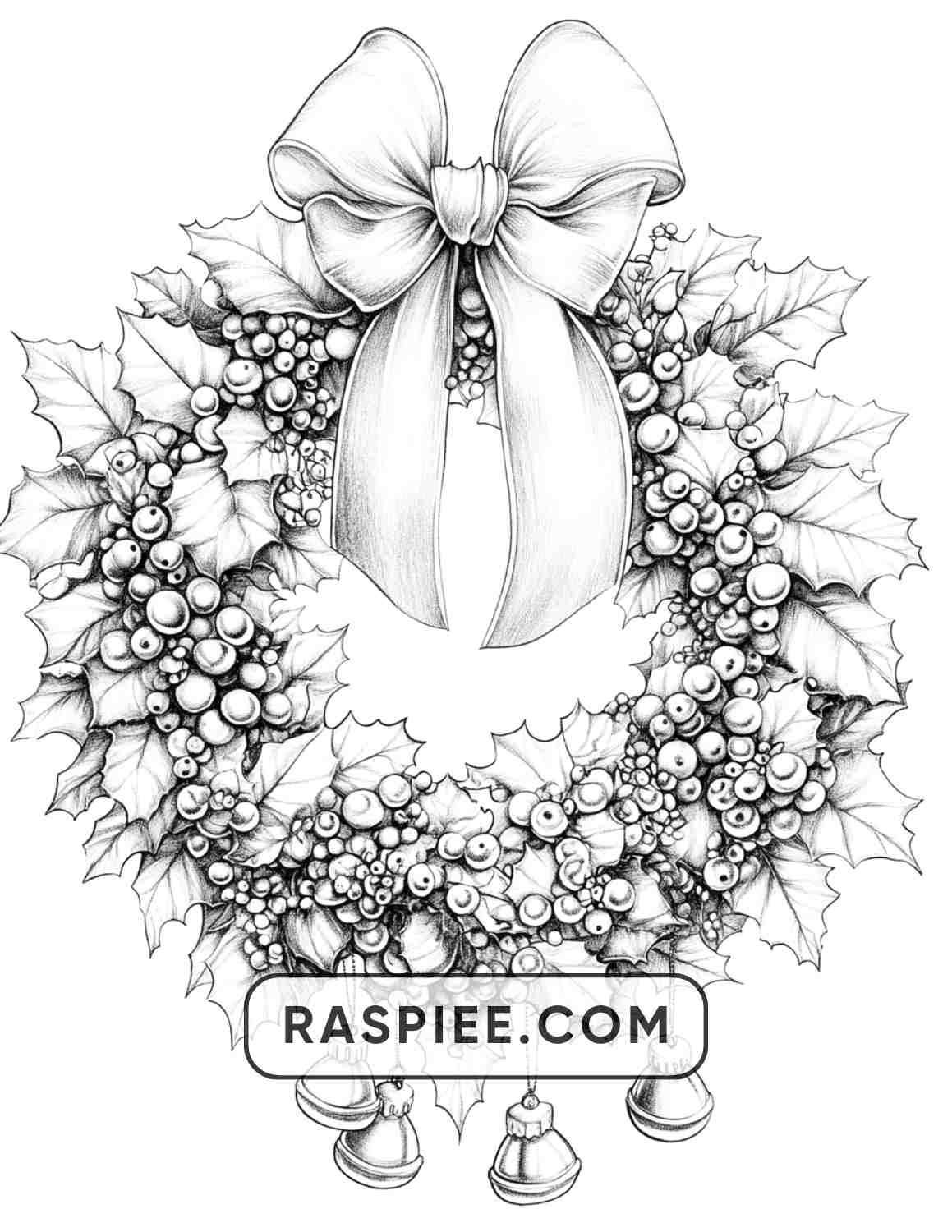 72 Christmas Wreaths Adult Coloring Pages - RASPIEE