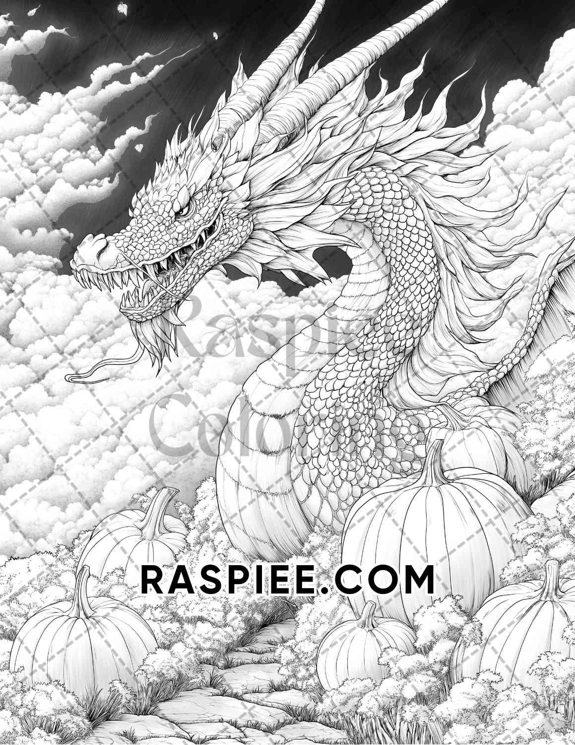 Halloween Surreal Adult Coloring Pages Printable PDF Instant Download - RASPIEE