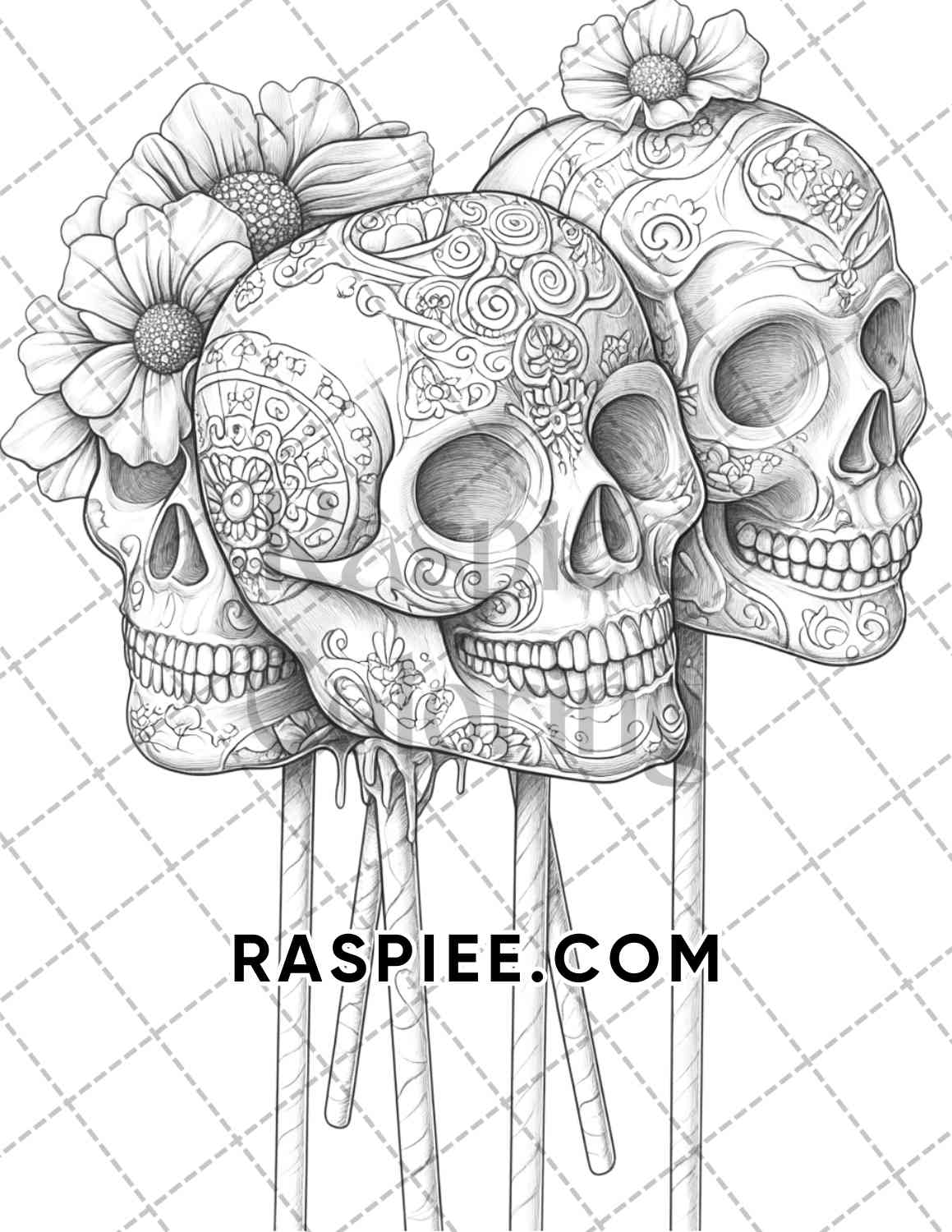 Spooky Desserts Halloween Adult Coloring Pages Printable PDF