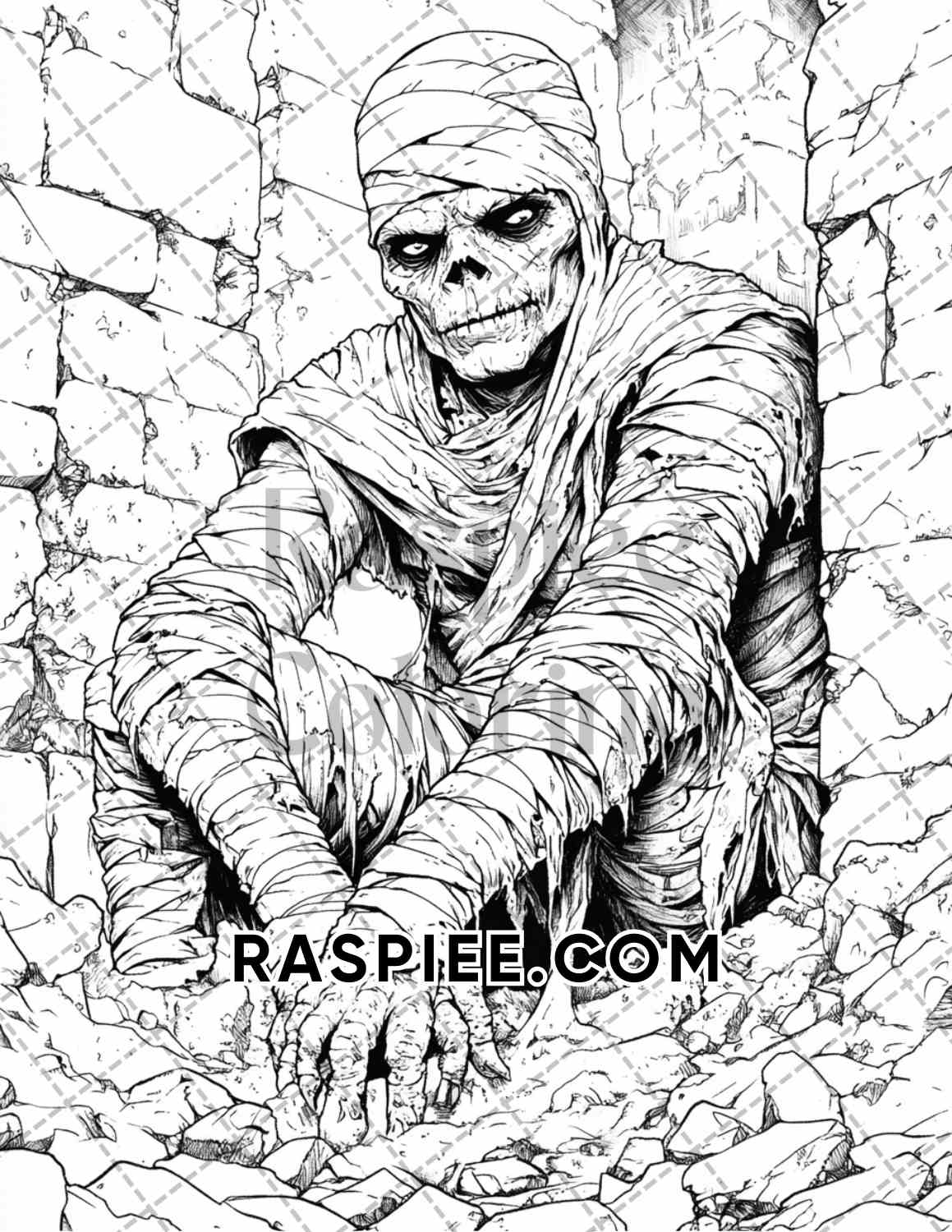 Legends of Horror Halloween Adult Coloring Pages Printable PDF Instant Download