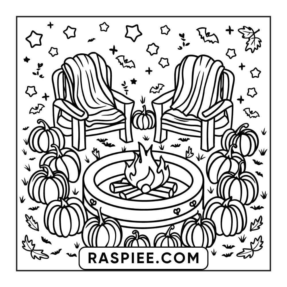 84 Cozy Halloween Bold & Easy Coloring Pages Printable PDF Instant Download - RASPIEE