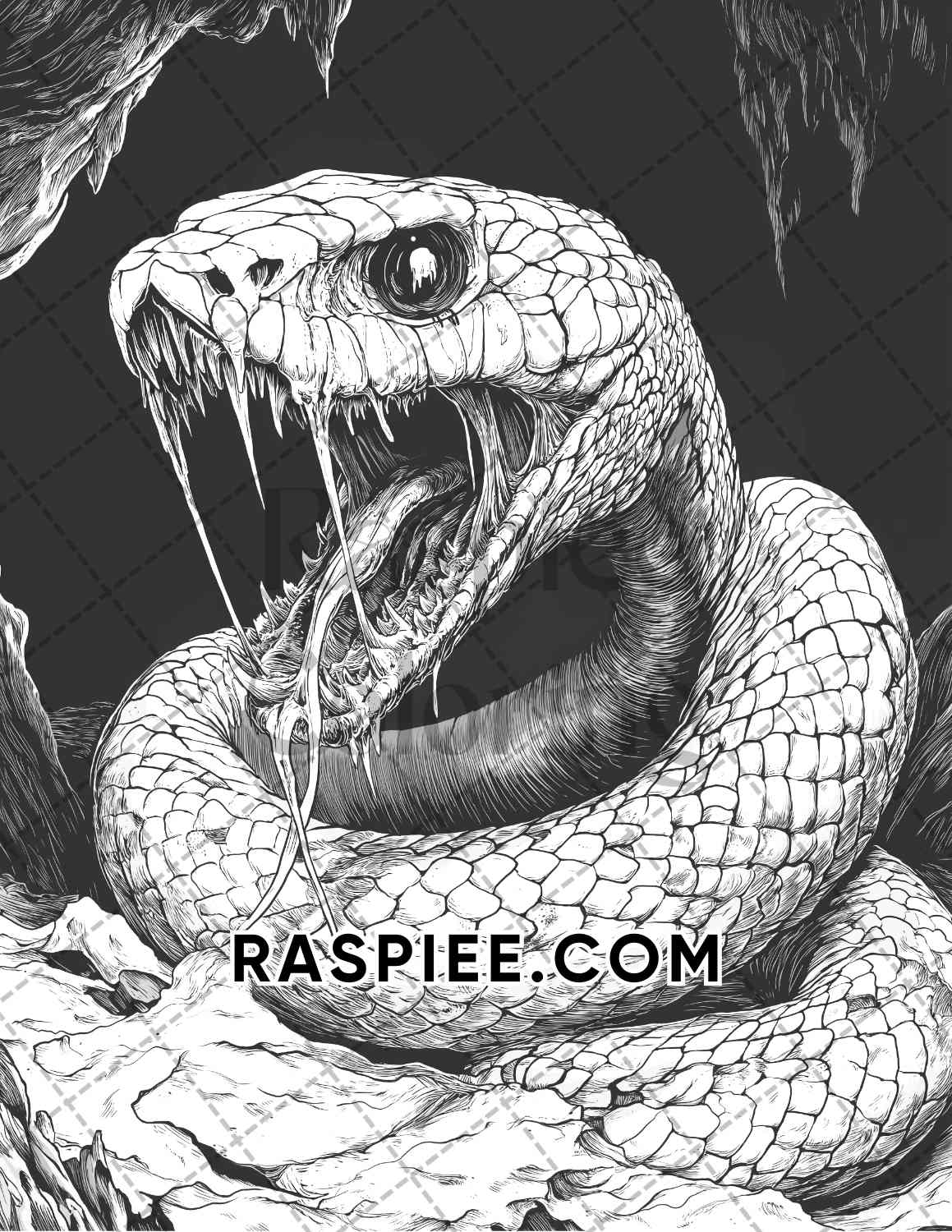 Horror Animals Halloween Adult Coloring Pages Printable PDF Instant Download