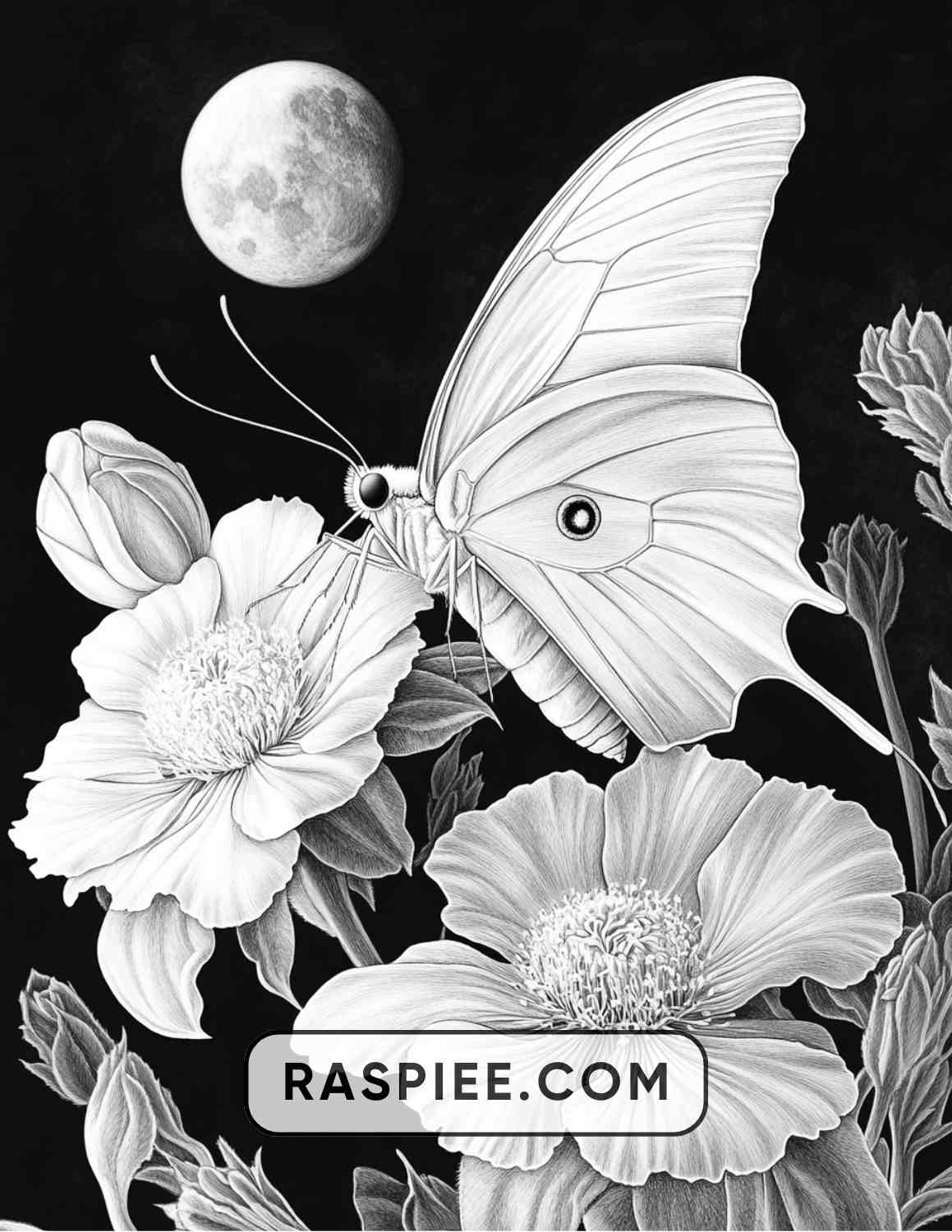 Insects and Flowers Adult Coloring Pages - RASPIEE