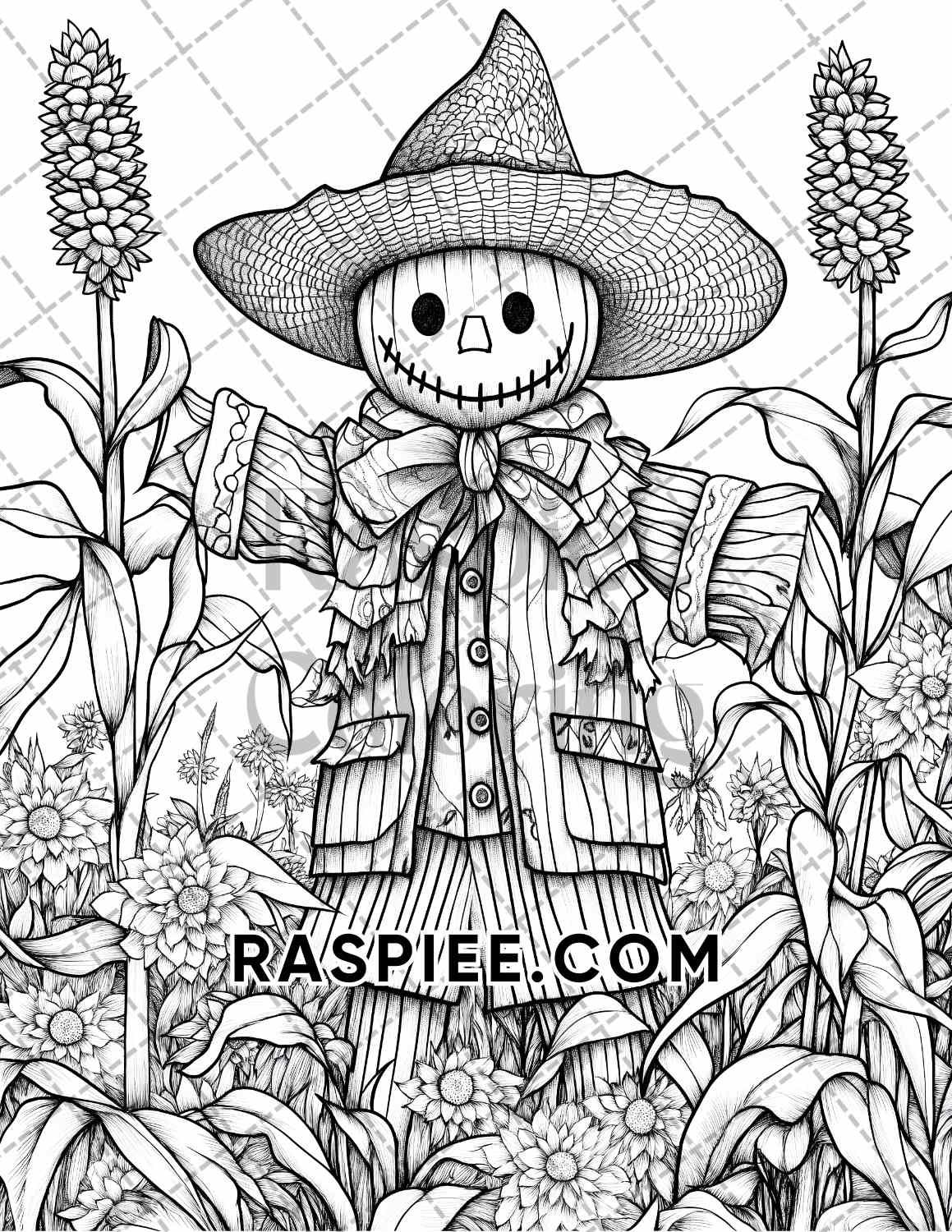 Autumn Charm Adult Coloring Pages Printable PDF Instant Download - RASPIEE