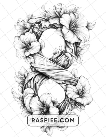 77 Flower Tattoos Adult Coloring Pages - RASPIEE