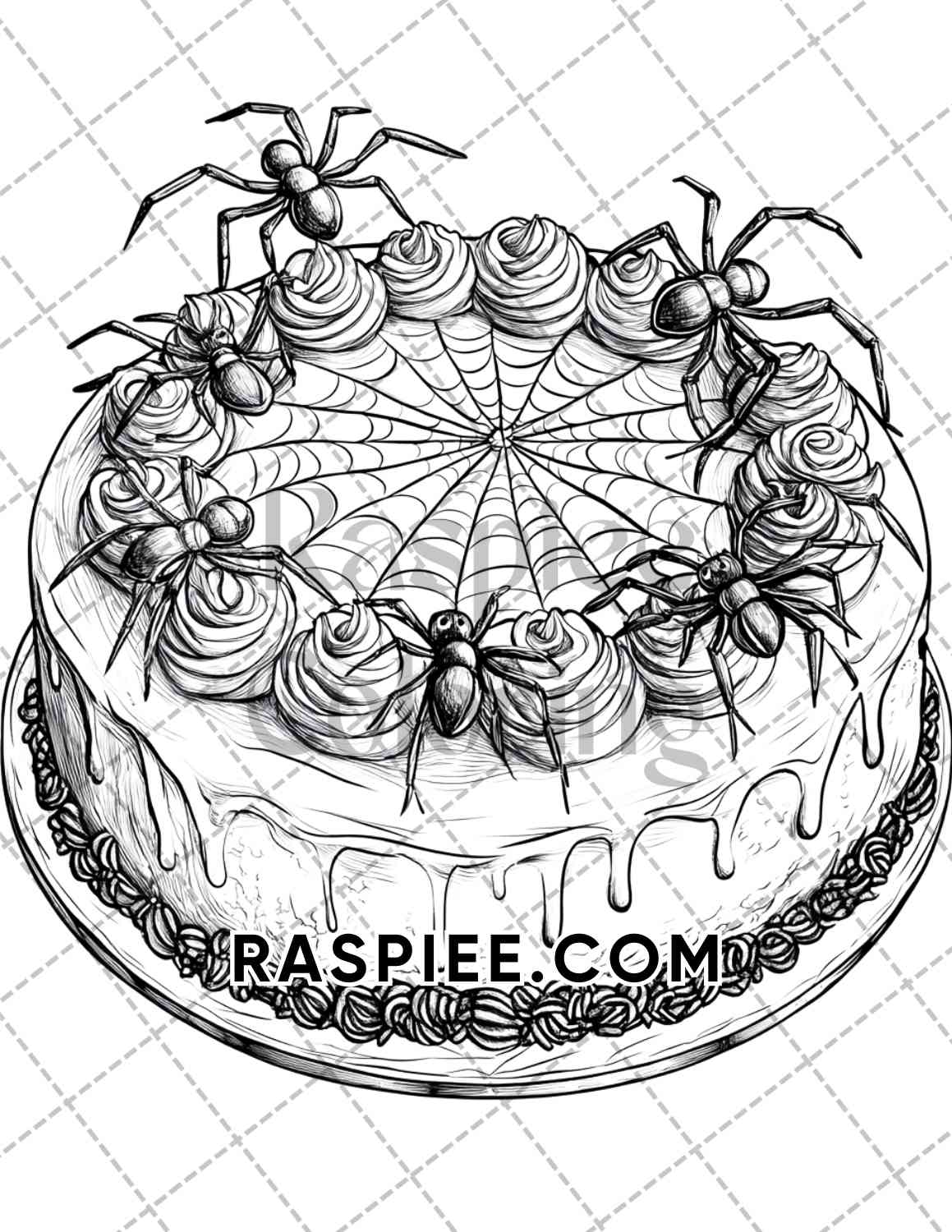 Spooky Desserts Halloween Adult Coloring Pages Printable PDF