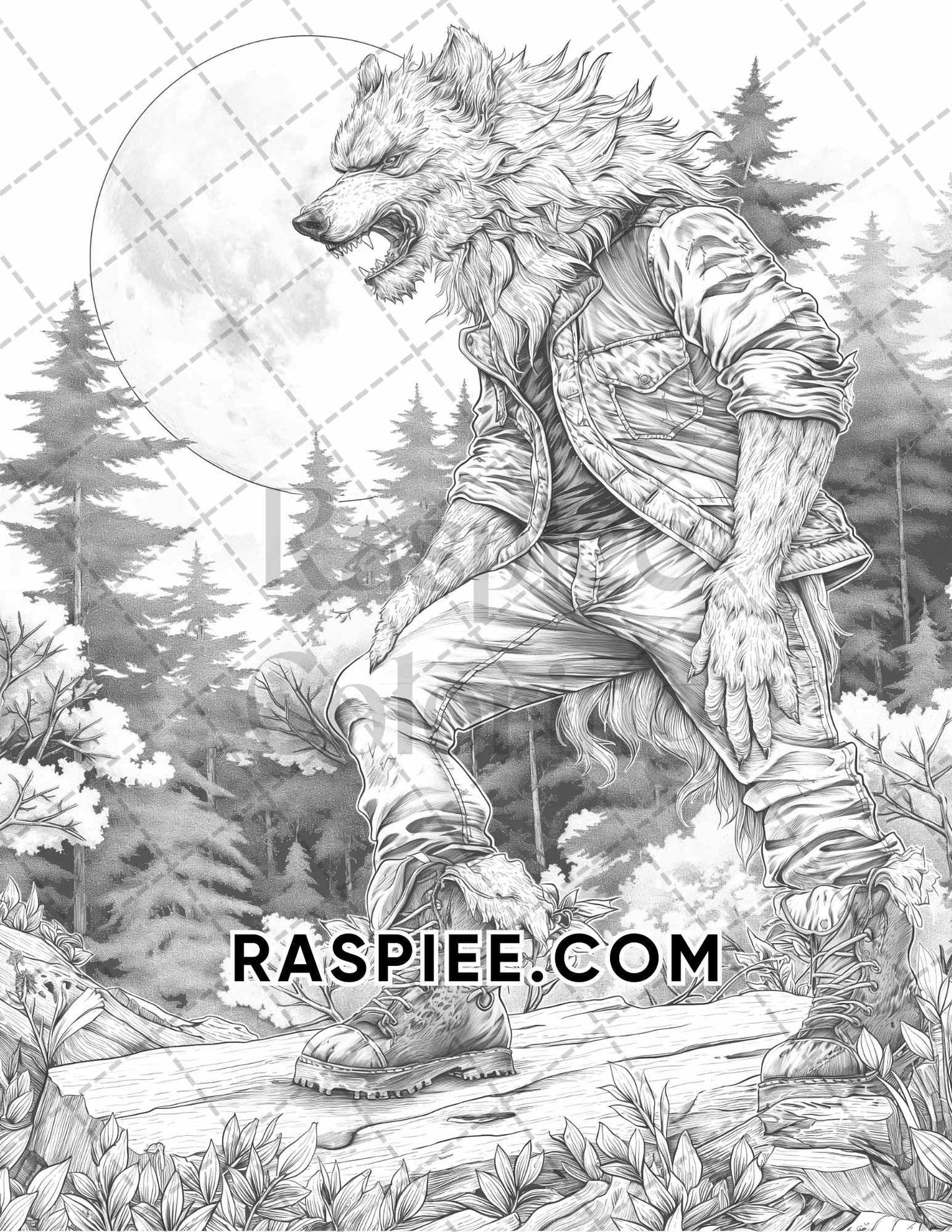 50 Spooky Monsters Halloween Adult Coloring Pages Printable PDF Instant Download