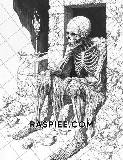 Legends of Horror Halloween Adult Coloring Pages Printable PDF Instant Download