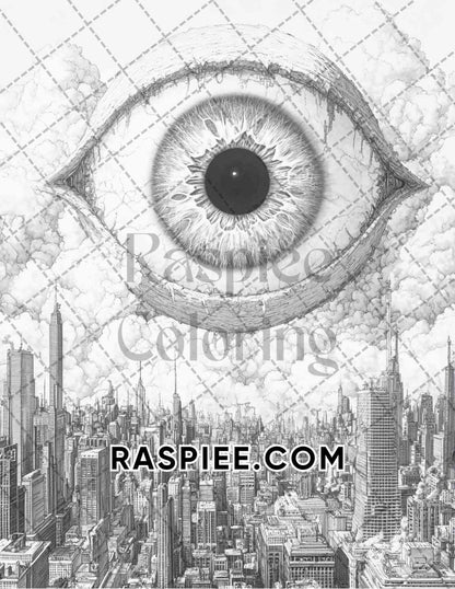 Surreal World Adult Coloring Pages Printable PDF Instant Download