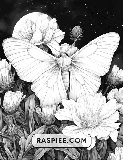 Insects and Flowers Adult Coloring Pages - RASPIEE