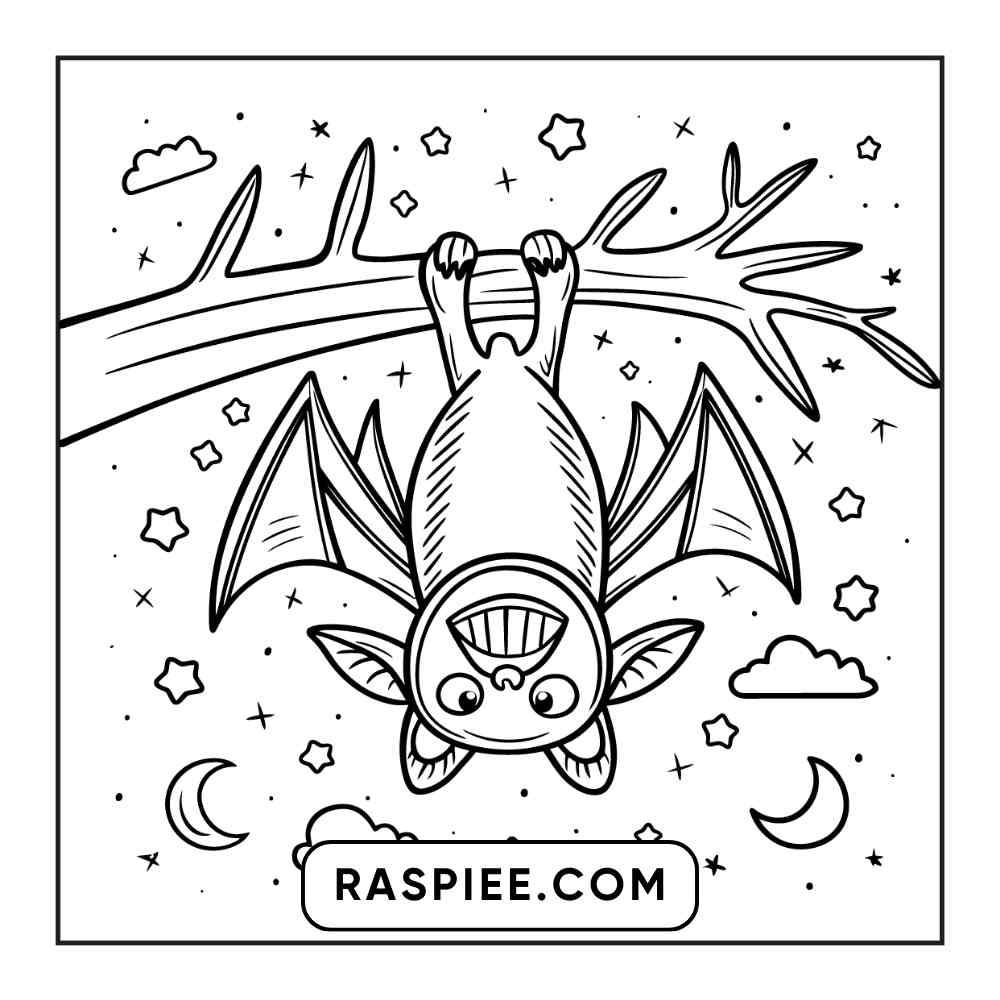 100 Bold and Easy Cute Halloween Coloring Pages Printable PDF Instant Download - RASPIEE