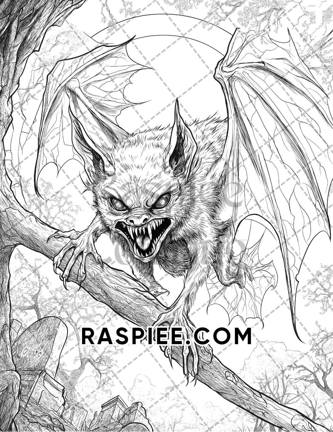 Horror Animals Halloween Adult Coloring Pages Printable PDF Instant Download