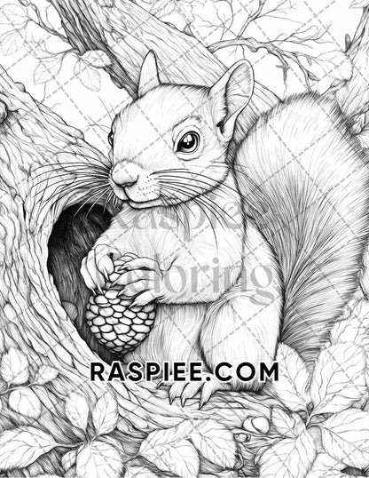 Autumn Charm Adult Coloring Pages Printable PDF Instant Download - RASPIEE