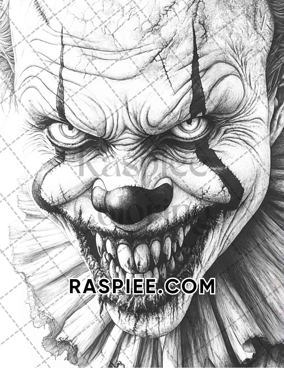 Horror Demons Halloween Adult Coloring Pages Printable PDF Instant Download