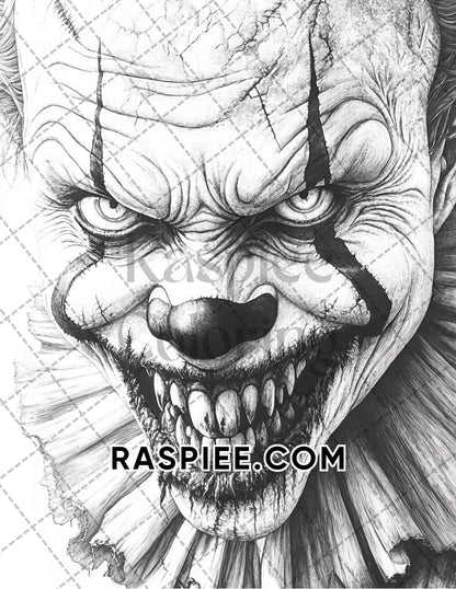 Horror Demons Halloween Adult Coloring Pages Printable PDF Instant Download