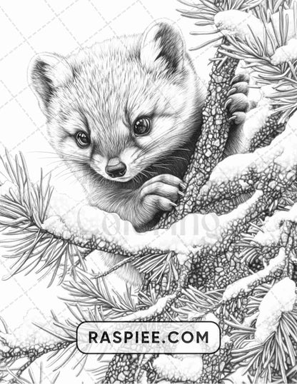 86 Winter Animals Adult Coloring Pages