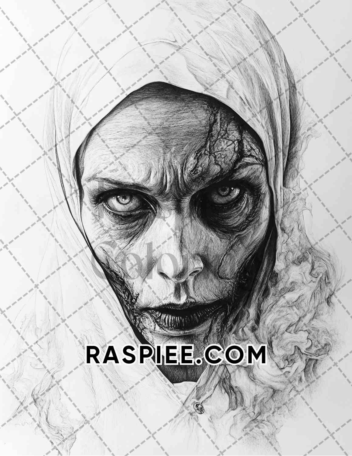 Legends of Horror Halloween Adult Coloring Pages Printable PDF Instant Download