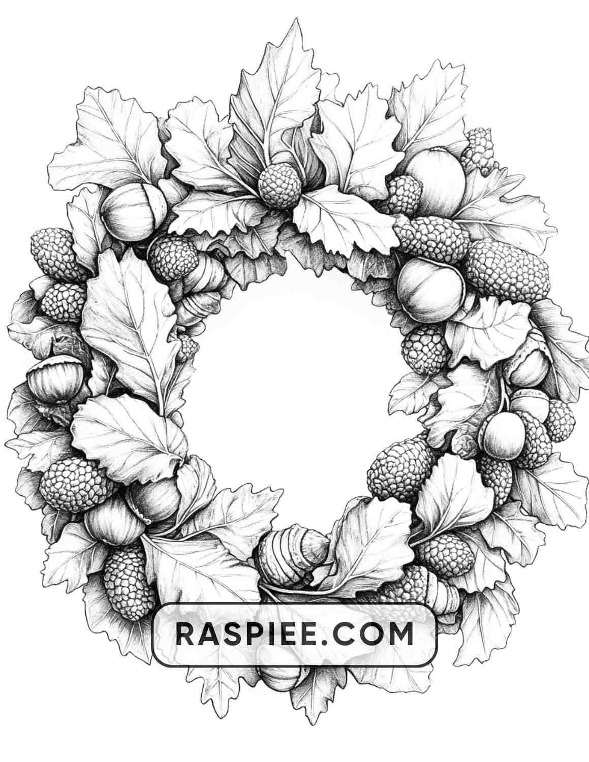 72 Christmas Wreaths Adult Coloring Pages - RASPIEE