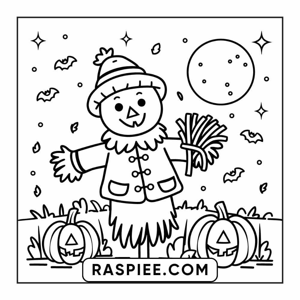 84 Cozy Halloween Bold & Easy Coloring Pages Printable PDF Instant Download - RASPIEE