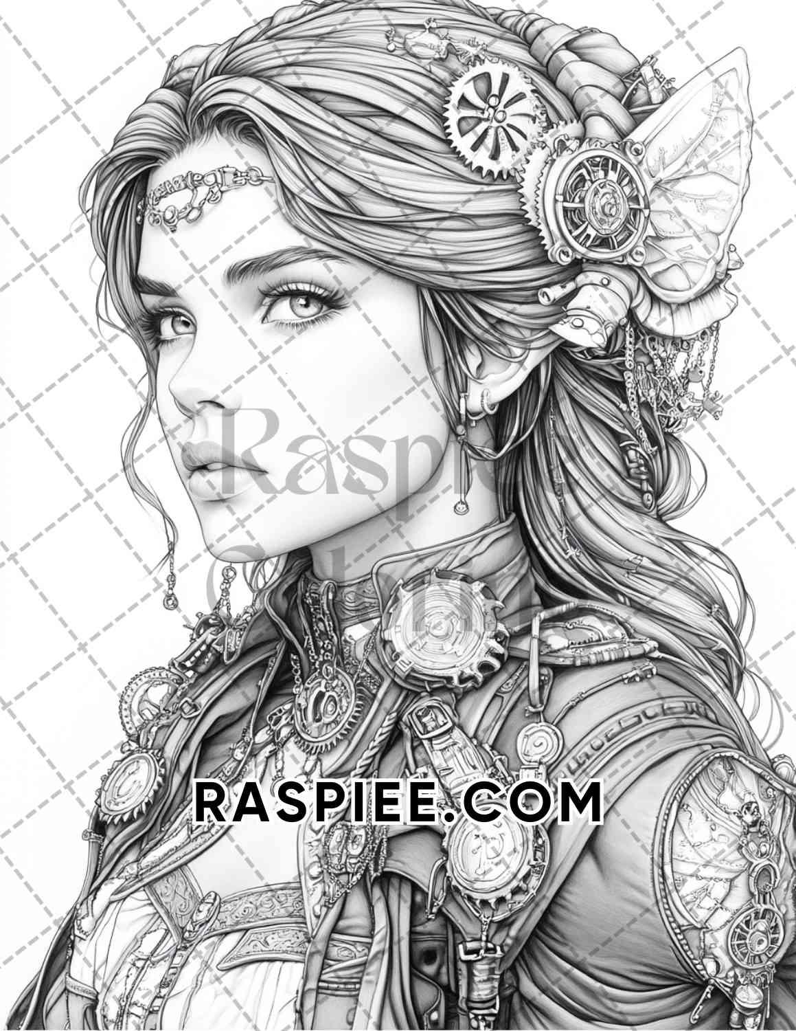 Enchanted Witches Adult Coloring Pages Printable PDF Instant Download - RASPIEE