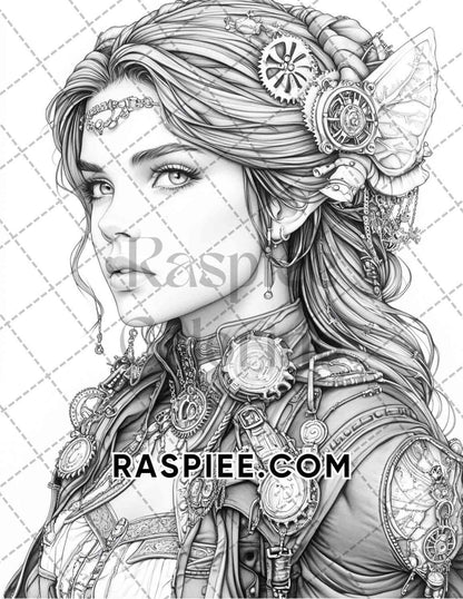 Enchanted Witches Adult Coloring Pages Printable PDF Instant Download - RASPIEE