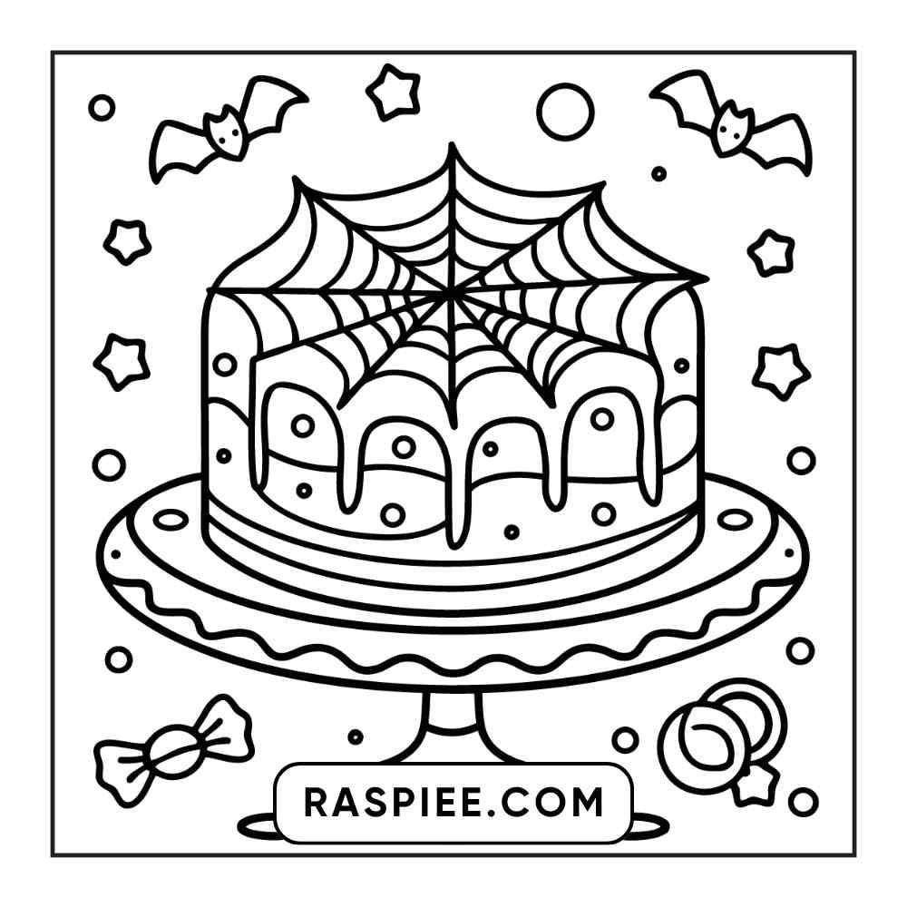 100 Bold and Easy Cute Halloween Coloring Pages Printable PDF Instant Download - RASPIEE