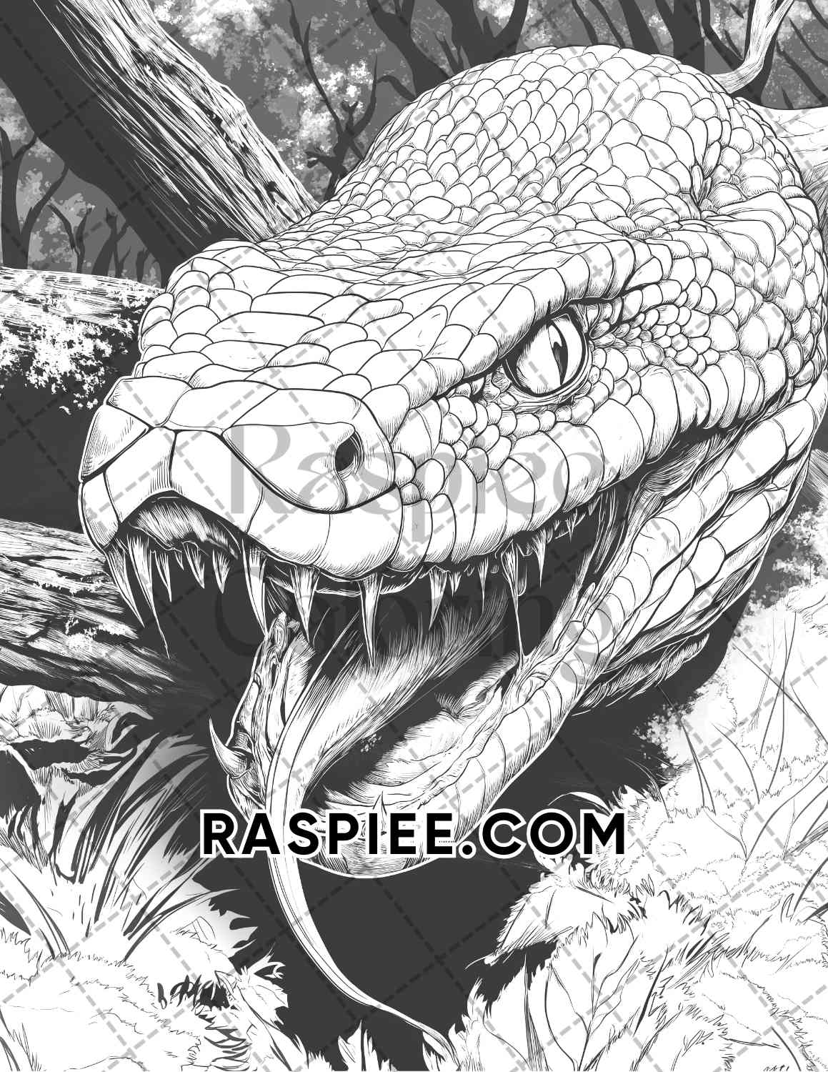 Horror Animals Halloween Adult Coloring Pages Printable PDF Instant Download