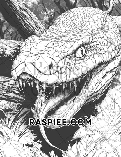 Horror Animals Halloween Adult Coloring Pages Printable PDF Instant Download