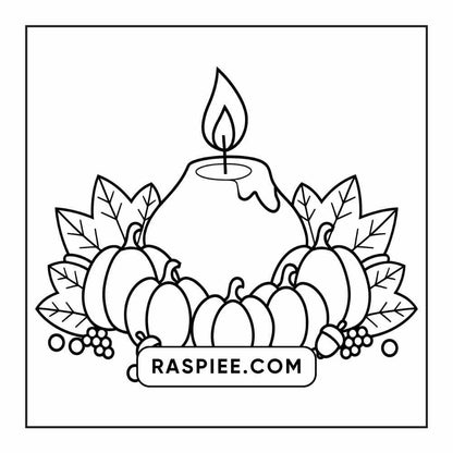 76 Bold and Easy Fall Vibes Coloring Pages Printable PDF Instant Download - RASPIEE