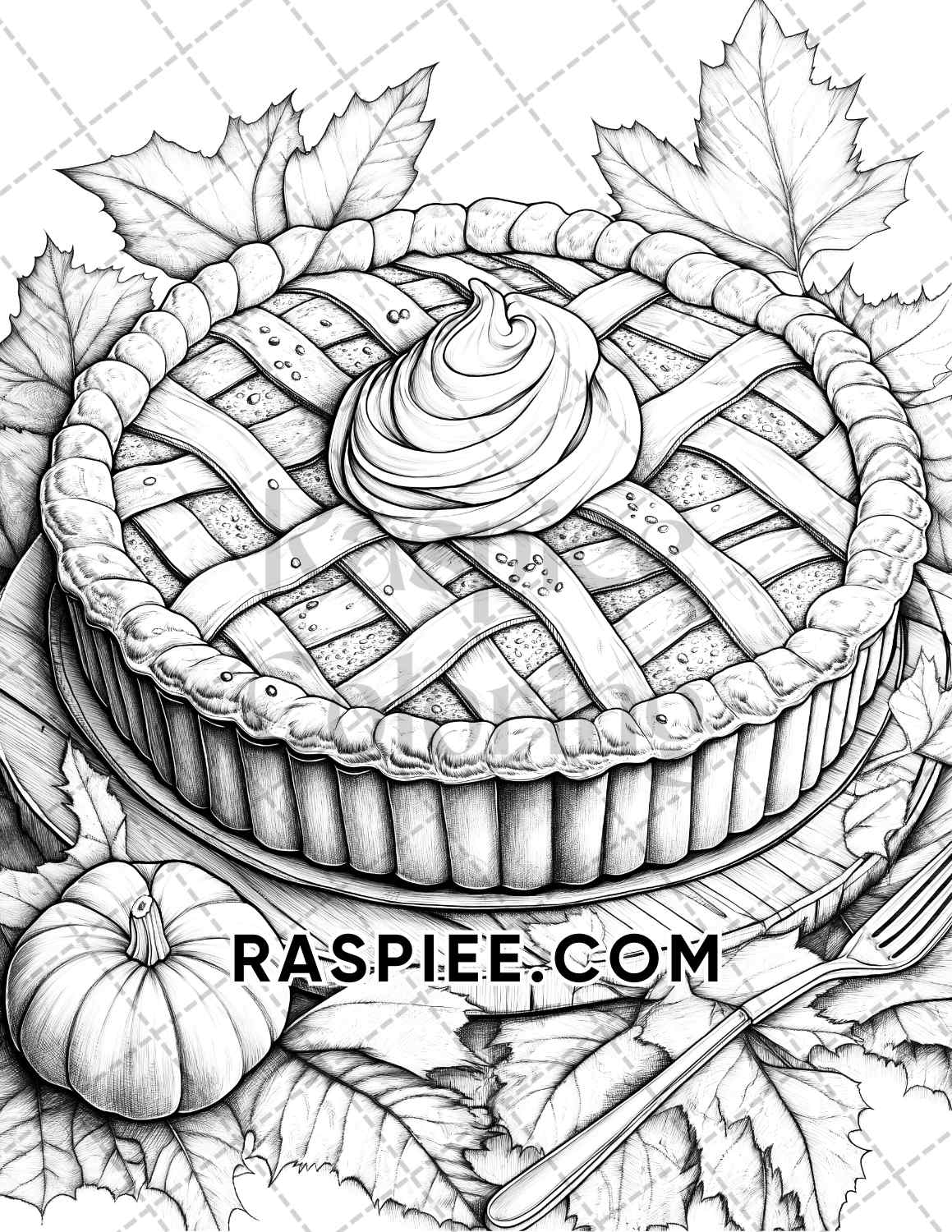 Hello Autumn Adult Coloring Pages Printable PDF Instant Download - RASPIEE