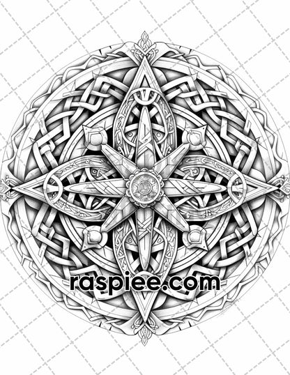 adult coloring pages, adult coloring sheets, adult coloring book pdf, adult coloring book printable, grayscale coloring pages, grayscale coloring books, grayscale illustration, viking tattoos adult coloring pages, viking tattoos coloring book