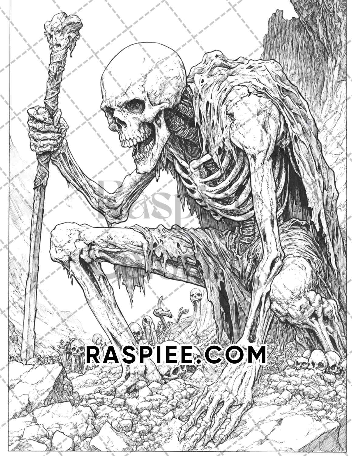 Nightmarish Creatures Halloween Adult Coloring Pages Printable PDF Instant Download